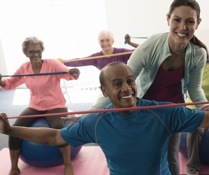 Seniors exercising